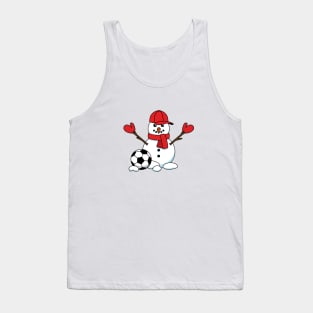 Funny Snowman with Soccer Ball Tank Top